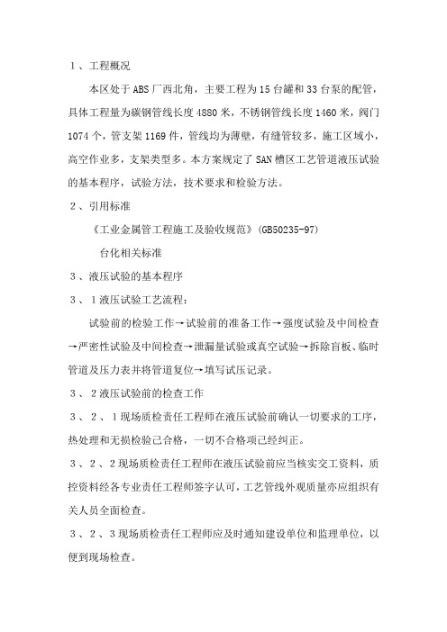 液压试验方案
