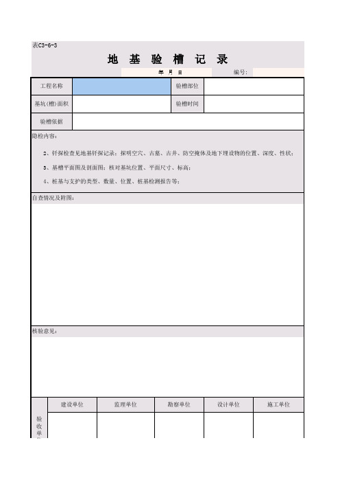 地基验槽记录