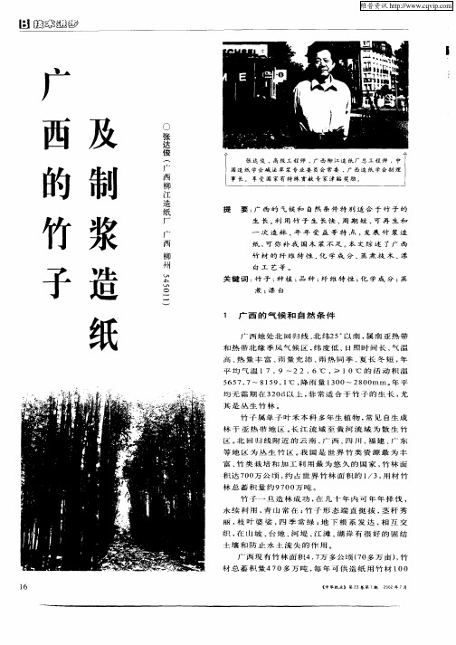 广西的竹子及制浆造纸