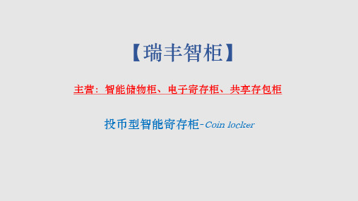 投币型智能寄存柜-Coin locker-瑞丰智柜
