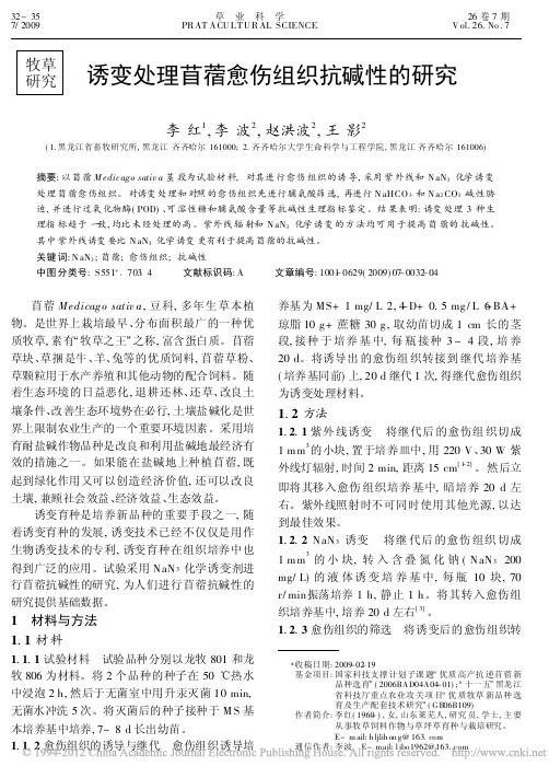 诱变处理苜蓿愈伤组织抗碱性的研究_李红