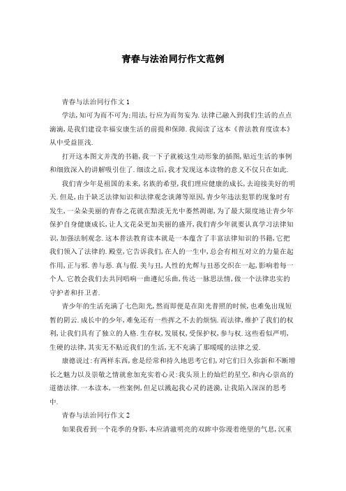 青春与法治同行作文范例