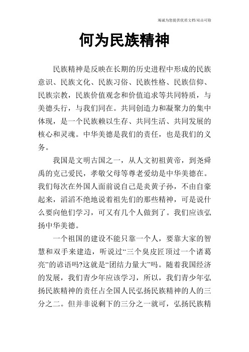 何为民族精神