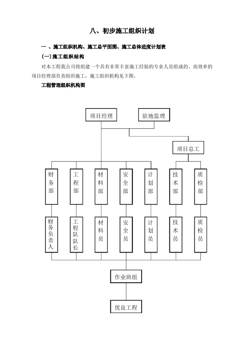 初步施工组织计划