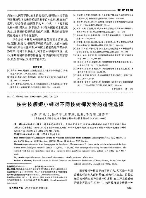 桉树枝瘿姬小蜂对不同桉树挥发物的趋性选择
