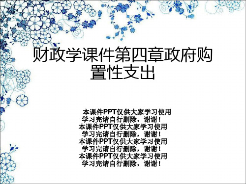 财政学课件第四章政府购买性支出