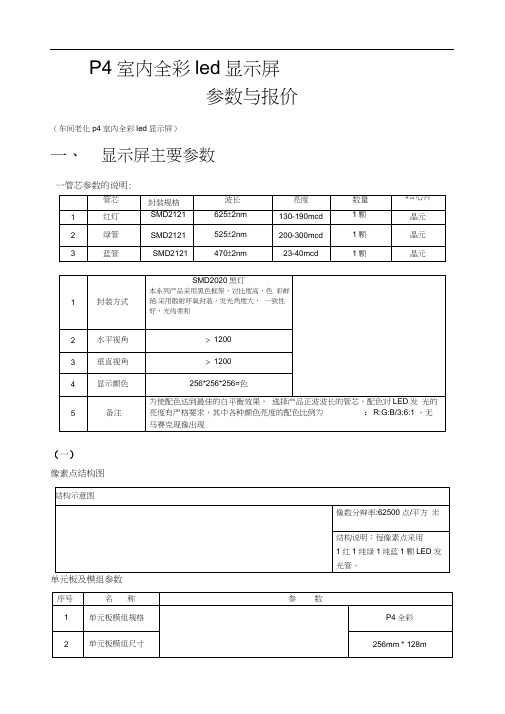 p4室内全彩led显示屏设计方案