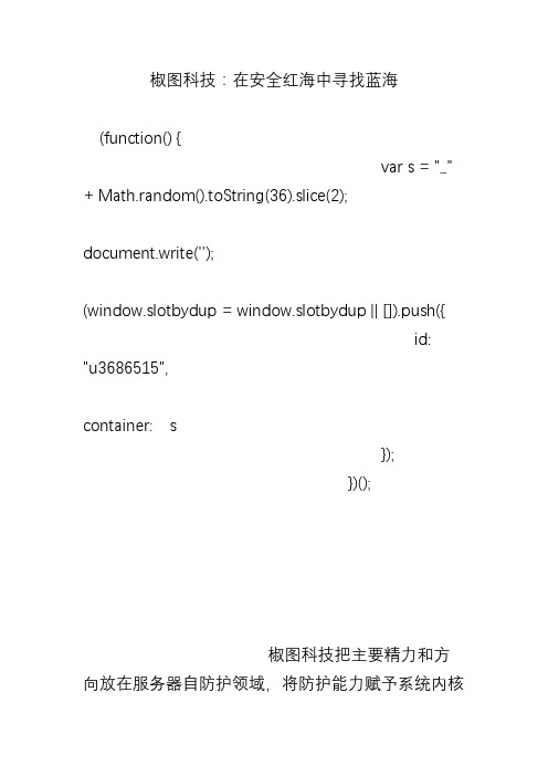 椒图科技：在安全红海中寻找蓝海