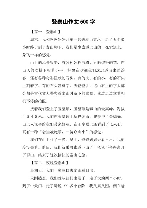 登泰山作文500字