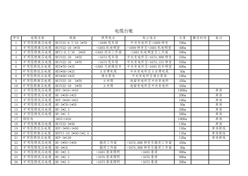 电缆台账