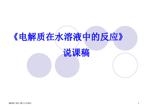 高一化学必修1课件 电解质在水溶液中的反应说课课件1