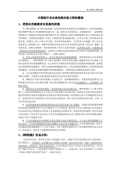 北京大学中国流行音乐流变部分考题及解析