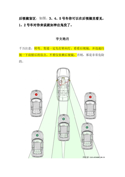汽车后视镜的盲区在哪里(图解)