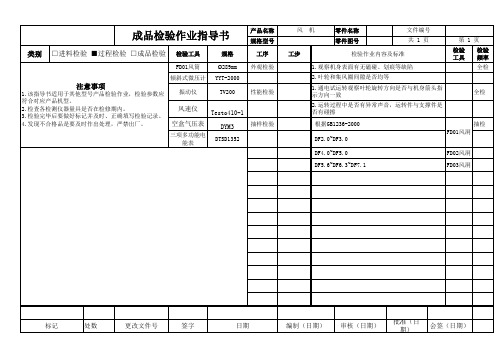 成品检验作业指导书模板