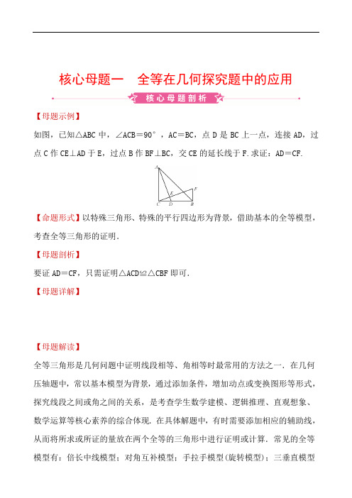 2020重庆数学中考调研大二轮(精练)：核心母题全辑 (2)