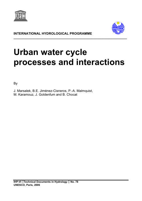 Urban water cycle processes and interactions