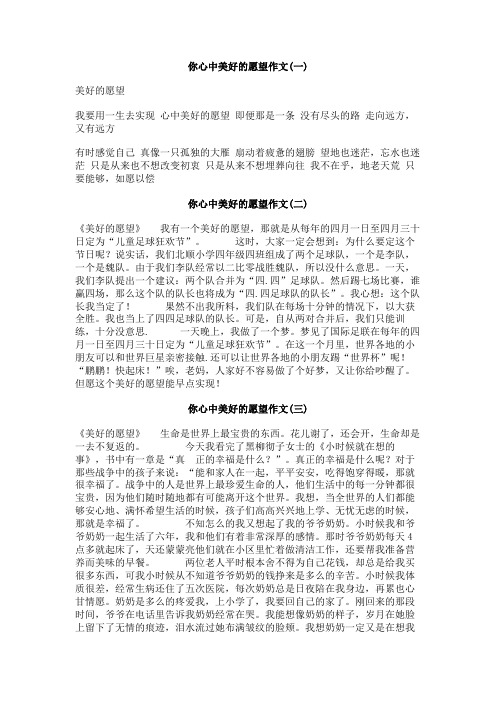 你心中美好的愿望作文