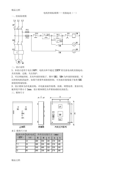 (整理)电机控制标准图_箱柜尺寸表_原件表