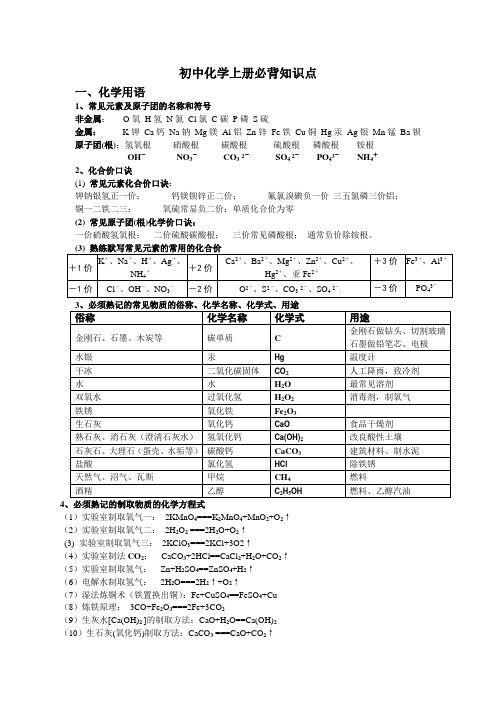 (完整word版)苏教版化学九年级上册知识点总结-全!(word文档良心出品)