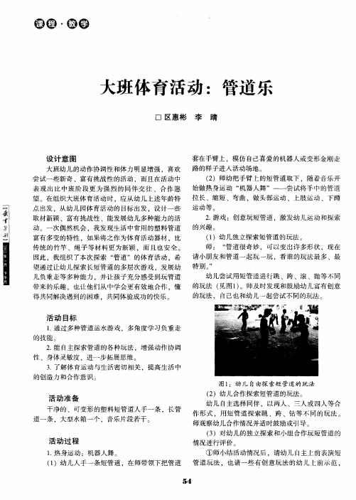 大班体育活动：管道乐