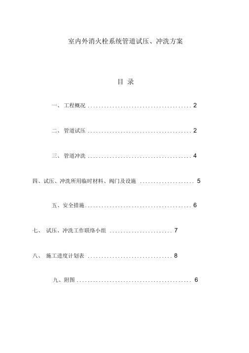 室内消火栓系统管道试压方案