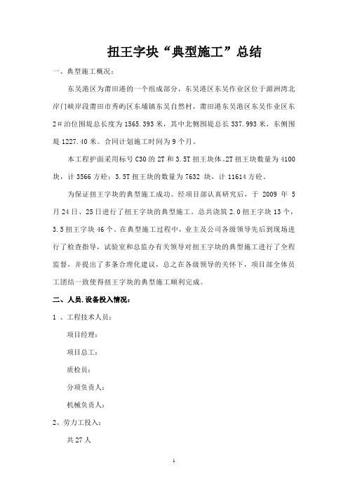 扭王字块典型施工技术总结