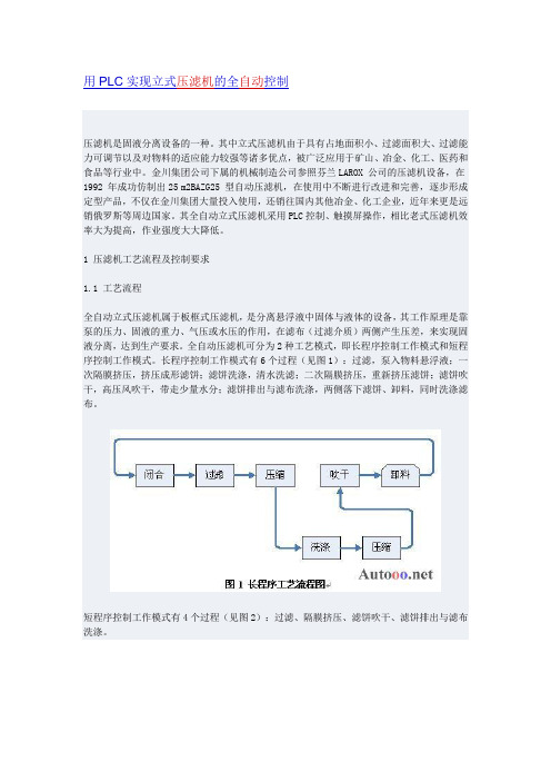 用PLC实现立式压滤机的全自动控制