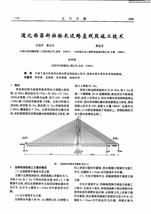 通化西昌斜拉桥长边跨直线段施工技术