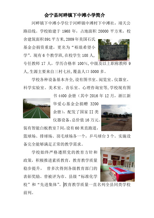 会宁县河畔镇下中滩小学简介