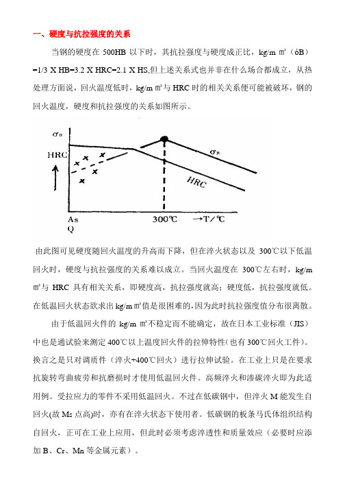 硬度与抗拉强度的关系对照表 