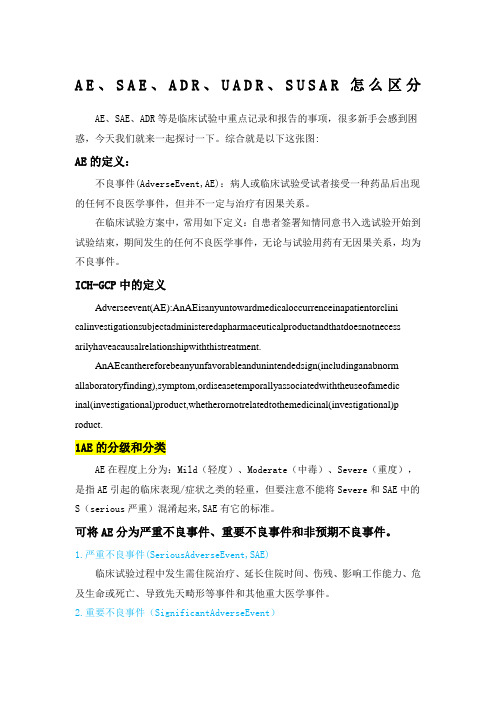 AE SAE ADR UADR SUSAR怎么区分