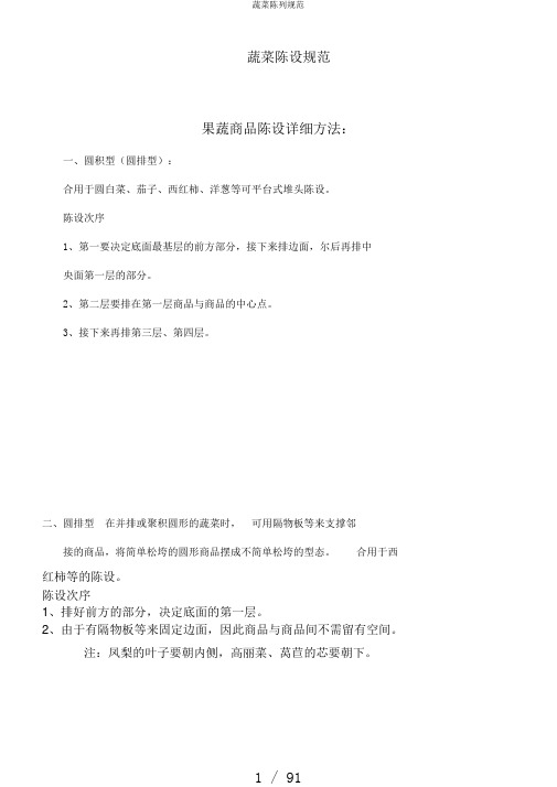 蔬菜陈列规范