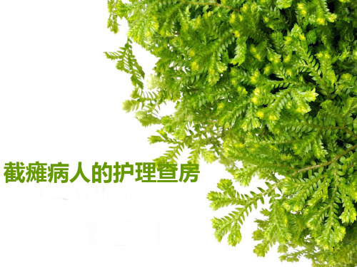 截瘫病人的护理查房