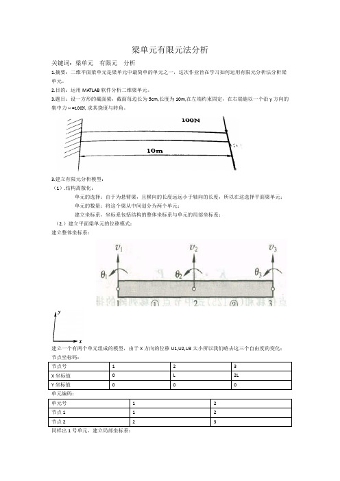 梁单元的分析