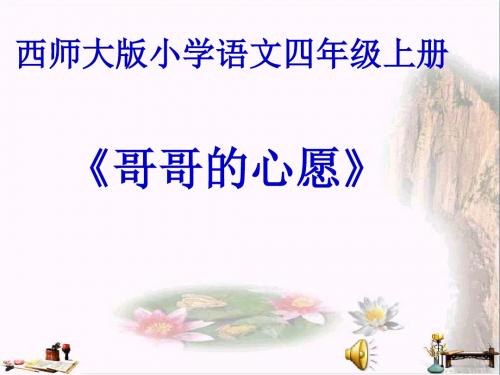 四年级语文上册 第五单元 哥哥的心愿课件4 西师大版