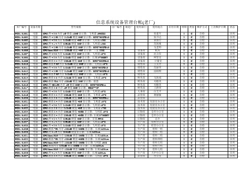 信息系统设备管理台帐