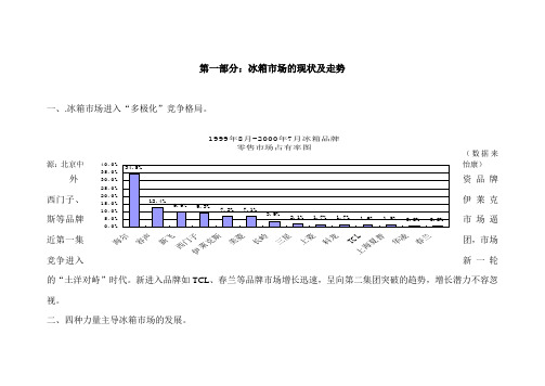 荣事达冰箱市场形势分析以及广告对策