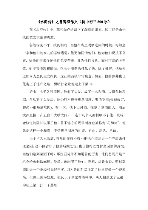 《水浒传》之鲁智深作文(初中初三800字).doc