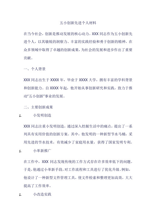 五小创新先进个人材料