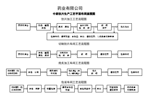 中药饮片生产工艺平面布局流程图