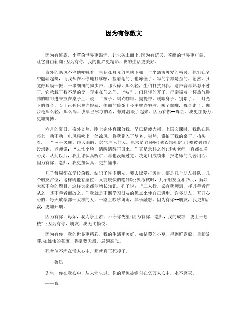 因为有你散文