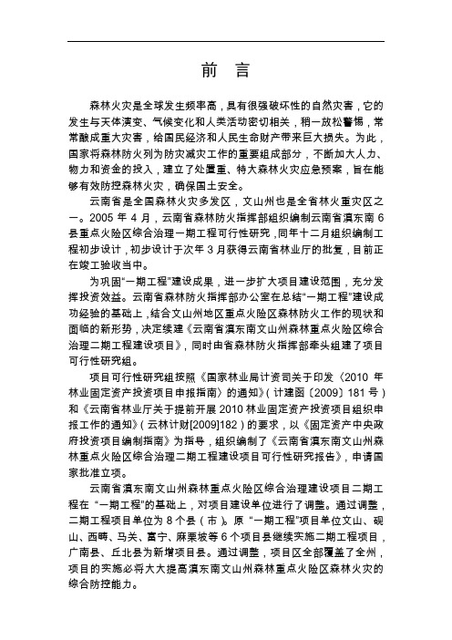 森林重点火险区综合治理工程可行性研究报告