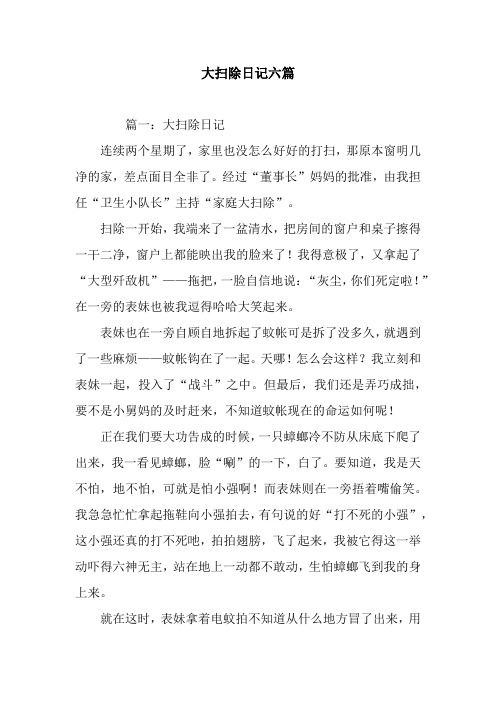 大扫除日记六篇