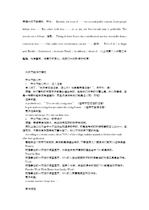 英语六级万能开头