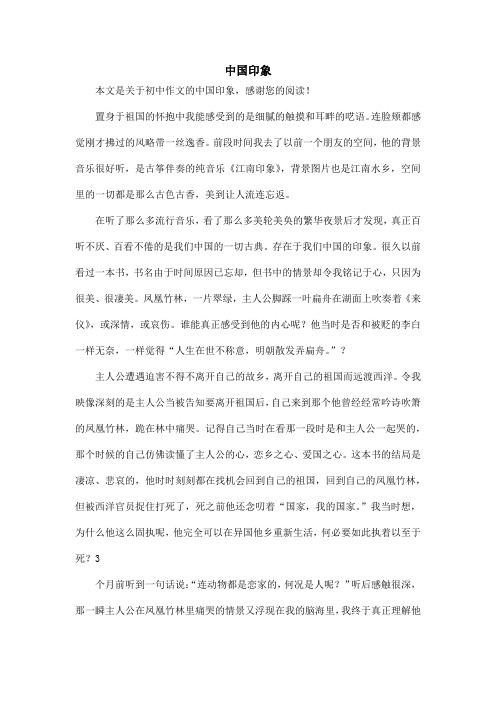 中国印象_初中作文