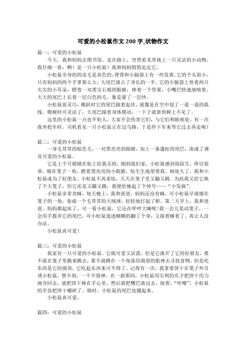 可爱的小松鼠作文200字_状物作文_2