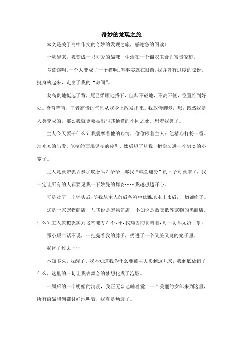 奇妙的发现之旅_高中作文