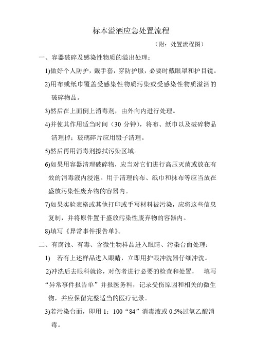 标本运输溢洒应急处置流程