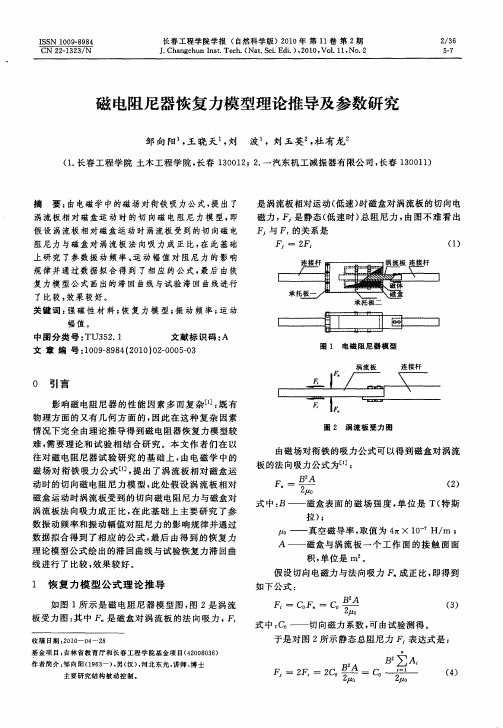 磁电阻尼器恢复力模型理论推导及参数研究