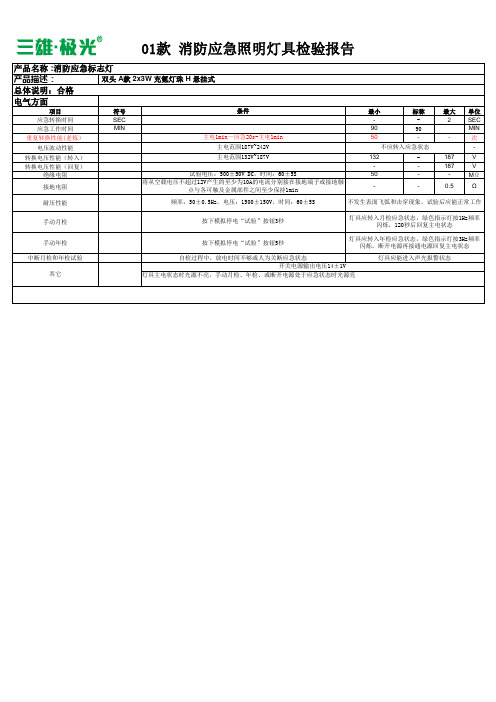 消防应急灯具检验报告工艺